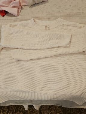 Pact Waffle Knit Crewneck Sweater, Cream